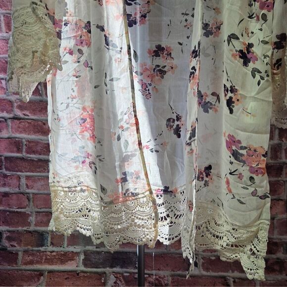 Mason & Belle Open Crochet Trim Cardigan – Women’s Size Medium Off White NEW - Picture 3 of 5